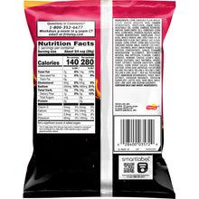 Nutrition facts label for Munchies Flamin' Hot snack mix bag, showcasing serving size and calories.