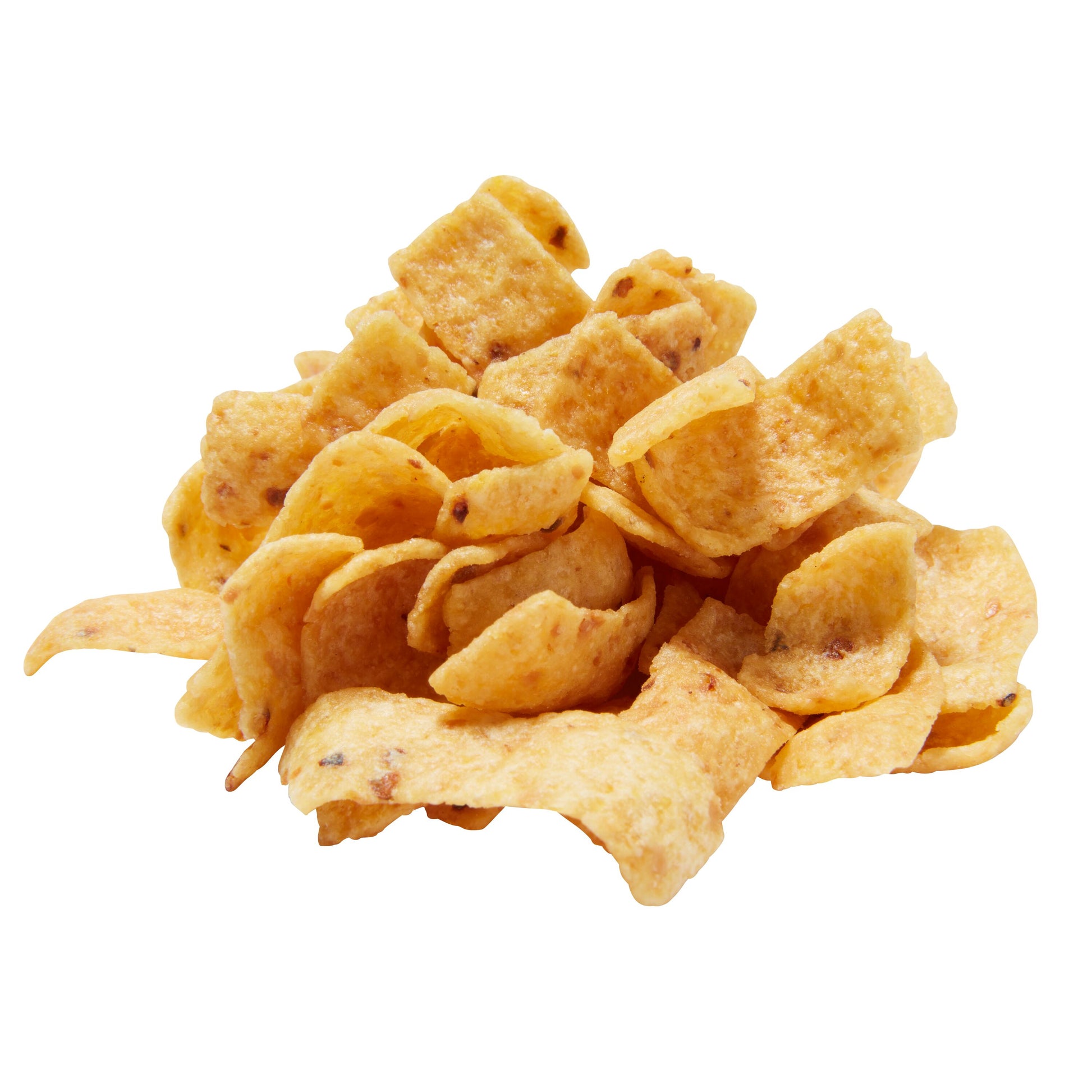 Fritos Original corn chips piled, classic snack by Frito Lay, available in bulk 64 count case, satisfying crunch and flavor.
