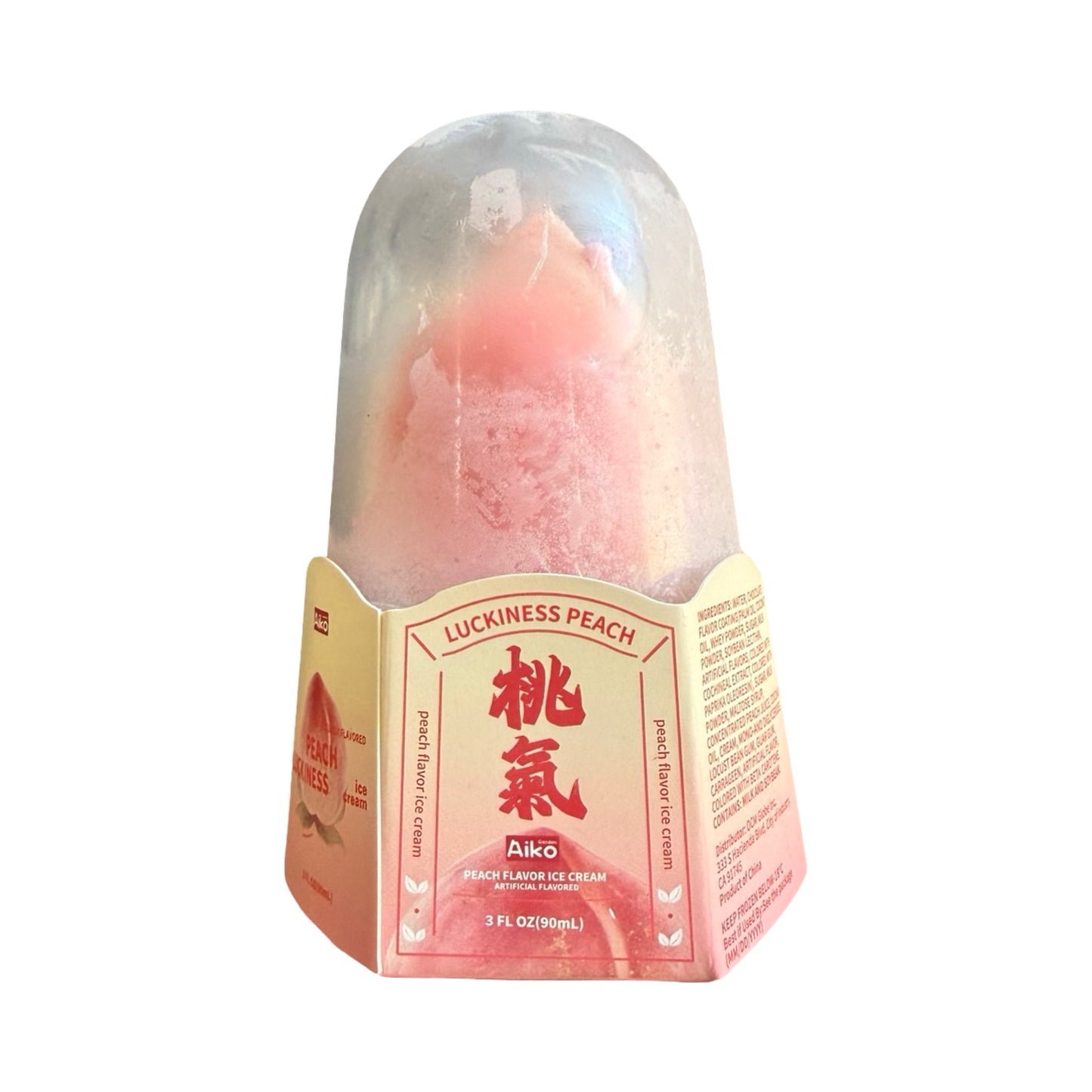 Viral Chinese Propitious Ice Cream, Flavors of Mango, Peach, Strawberry, Mandrain, Lemon, or Grape (Single Pack)