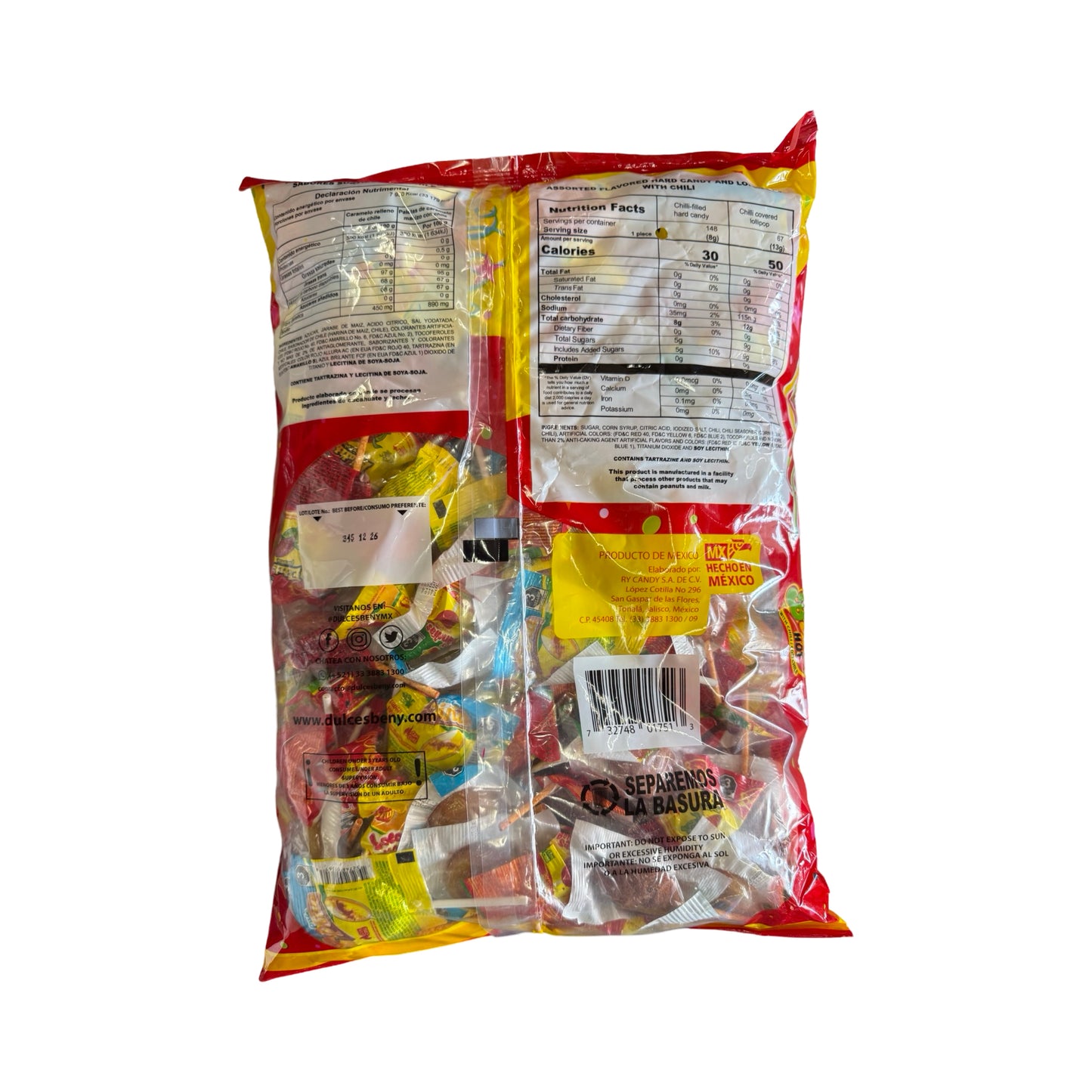 Paquete Beny Mix With Chili Mexican Candy Pinata Mix (4.52 Lbs)
