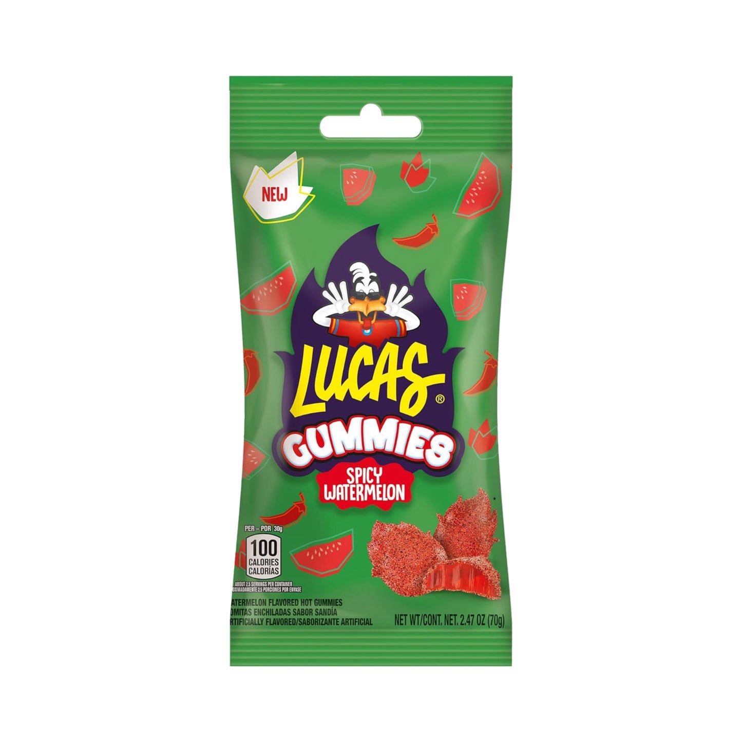 Lucas Gummy Spicy Watermelon Candy 12 Pack (2.46 Oz)