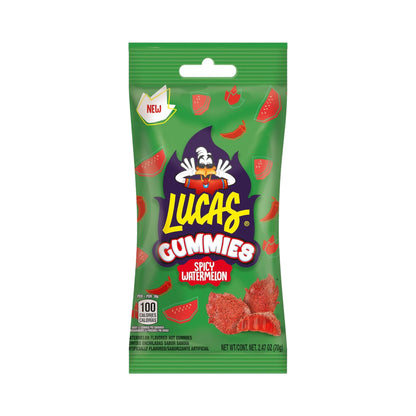 Lucas Gummy Spicy Watermelon Candy 12 Pack (2.46 Oz)