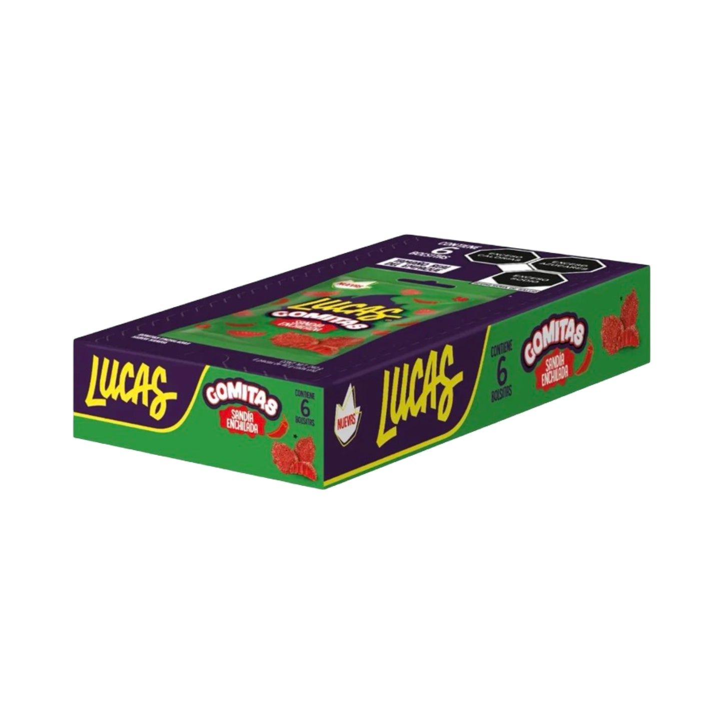 Lucas Gummies Spicy Watermelon Candy 6 Pack (1.41 Oz)