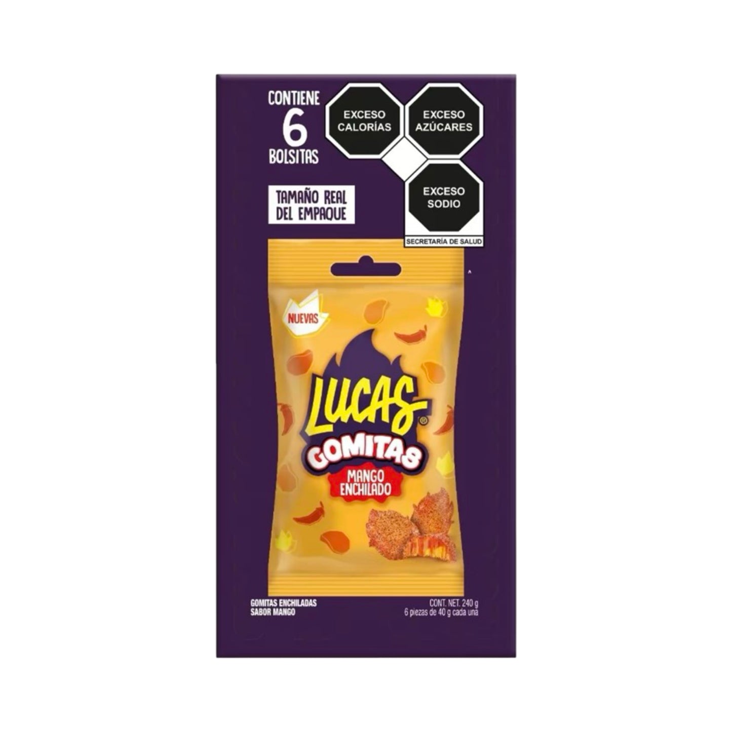 Lucas Gummies Spicy Mango Candy 6 Pack (1.41 Oz)