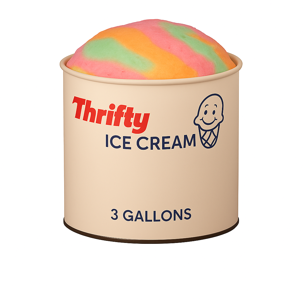 Thrifty 3 Gallon Ice Cream, All Flavors – Carnival Candies & Ice Cream Inc.