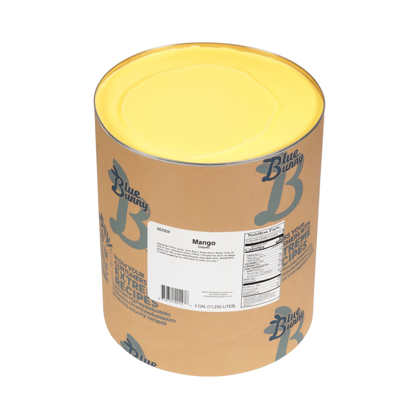 Blue Bunny 3 Gallon Mango Sherbet Ice Cream