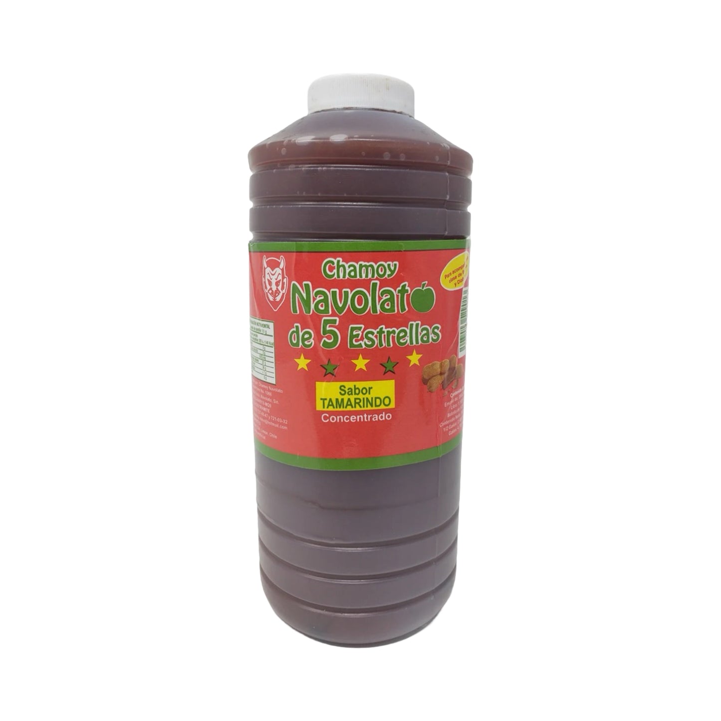Navolato de 5 Estrellas Chamoy in a bottle, featuring tamarindo flavor, a perfect Mexican topping for snacks.