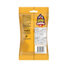 Back packaging of Lucas Gummy Spicy Mango Candy (4.58 Oz), featuring nutrition facts and vibrant branding.