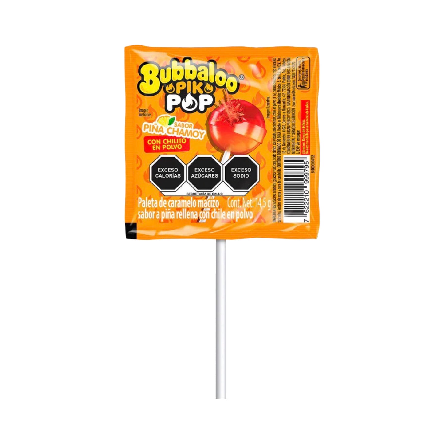 Bubbaloo Pik Pineapple/Chamoy Mexican Candy Lollipop (40 Count)