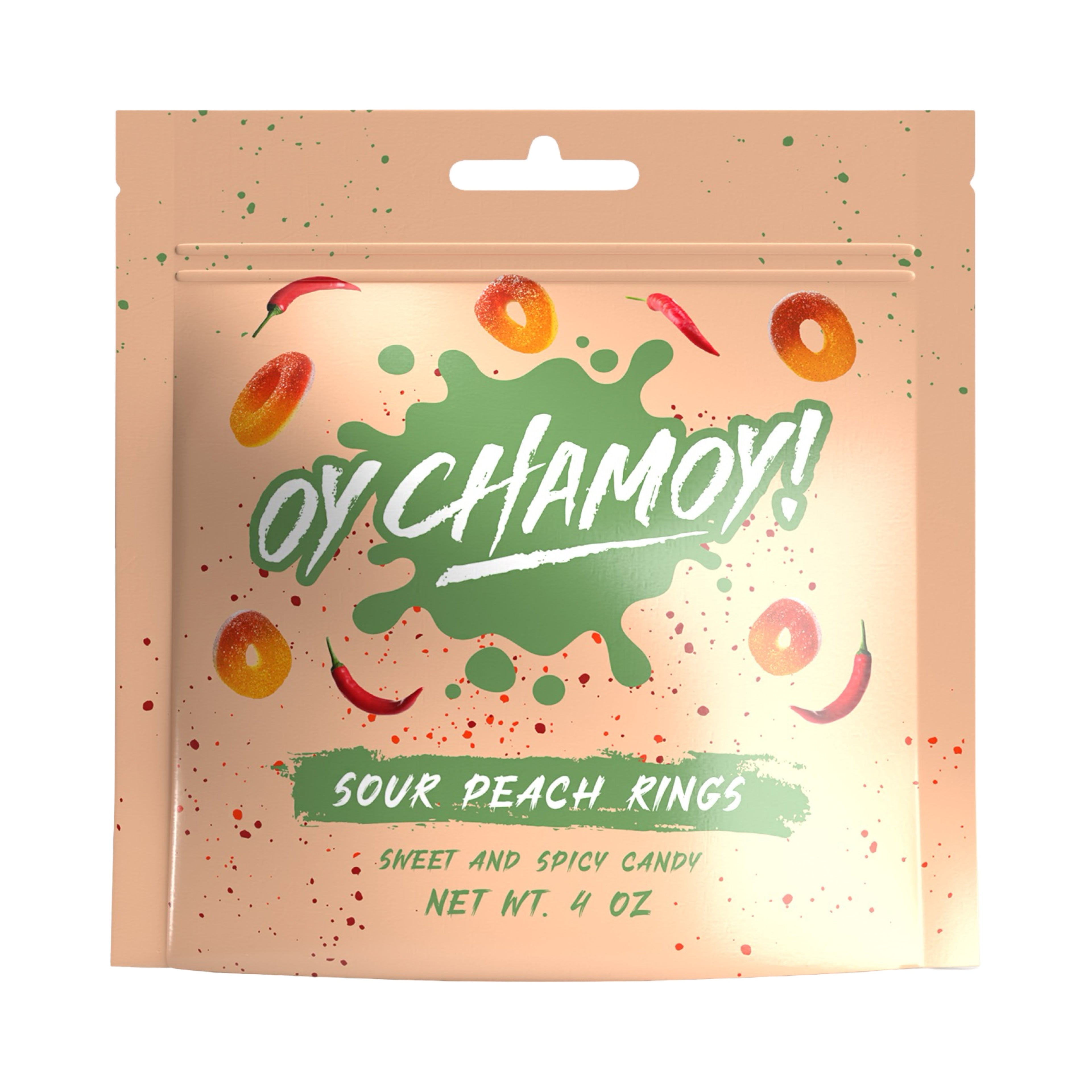 Oy Chamoy! Sour Peach Rings 4 Oz.