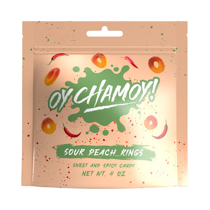 Oy Chamoy! Sour Peach Rings 4 Oz.