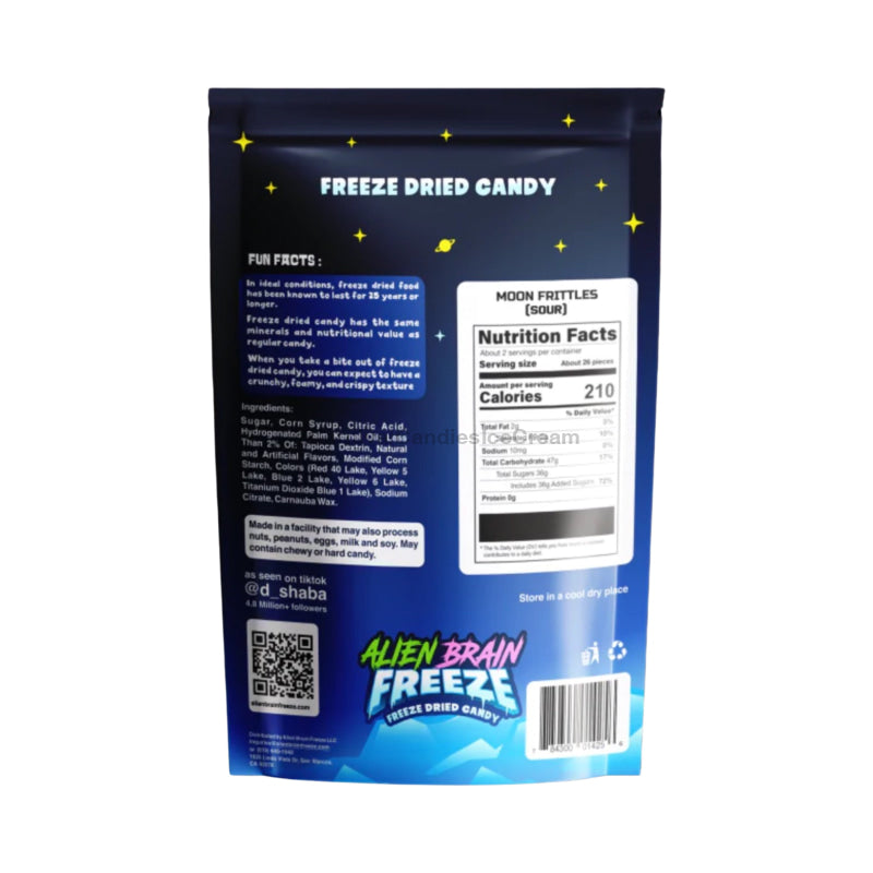 Alien Brain Freeze Moon Frittles Sour Dried Candy (4 Oz) Chewy