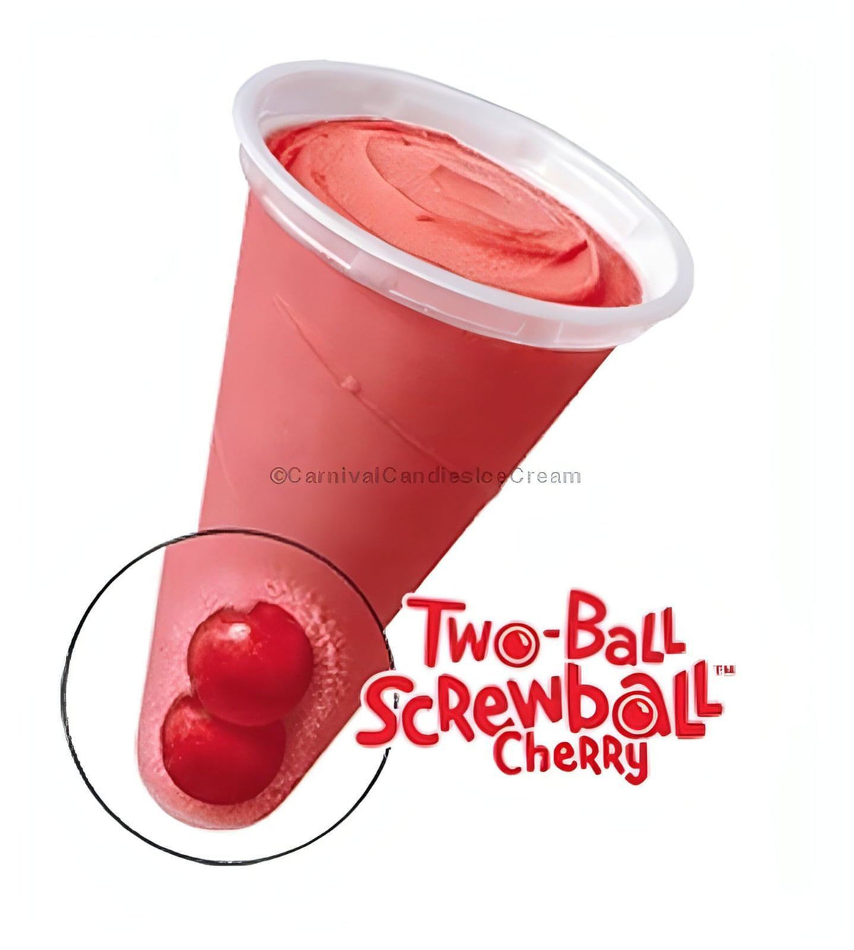 Blue Bunny Two-Ball Screwball Cherry Ice Cream Cup (12 or 24 Count ...