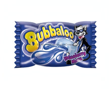 Bubbaloo Blueberry chewing gum packaging, featuring a playful mascot, perfect for bulk Mexican candy lovers.