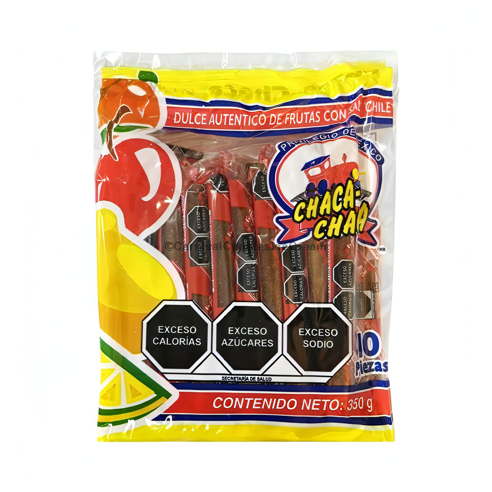 Chaca-Chaca Bar package featuring 10 pieces of tangy Mexican candy, perfect for bulk Mexican candy lovers.