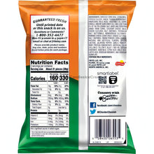 Back of Cheetos Cheddar Jalapeno 2 Oz bag showing nutrition facts and ingredients, ideal for bulk snacks.