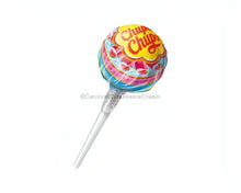 Chupa Chups Cremosa lollipop with colorful wrapper, featuring Strawberry and Mango flavors, bulk Mexican candy.