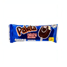 De La Rosa Paleta Chocolate Lollipops packaging featuring fluffy marshmallow and rich chocolate, perfect bulk Mexican candy.