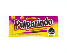 De La Rosa Pulparindo Chamoy candy wrapper, a delicious bulk Mexican candy with tamarind, chili, and chamoy flavor.