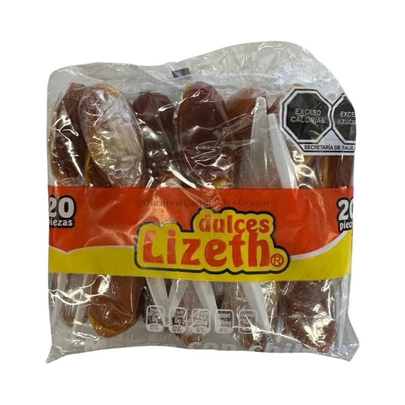 Dulces Lizeth All Natural Tamarindo Pulp Spoon Candy (20 Count) Mango Con Chili Mix Flavor