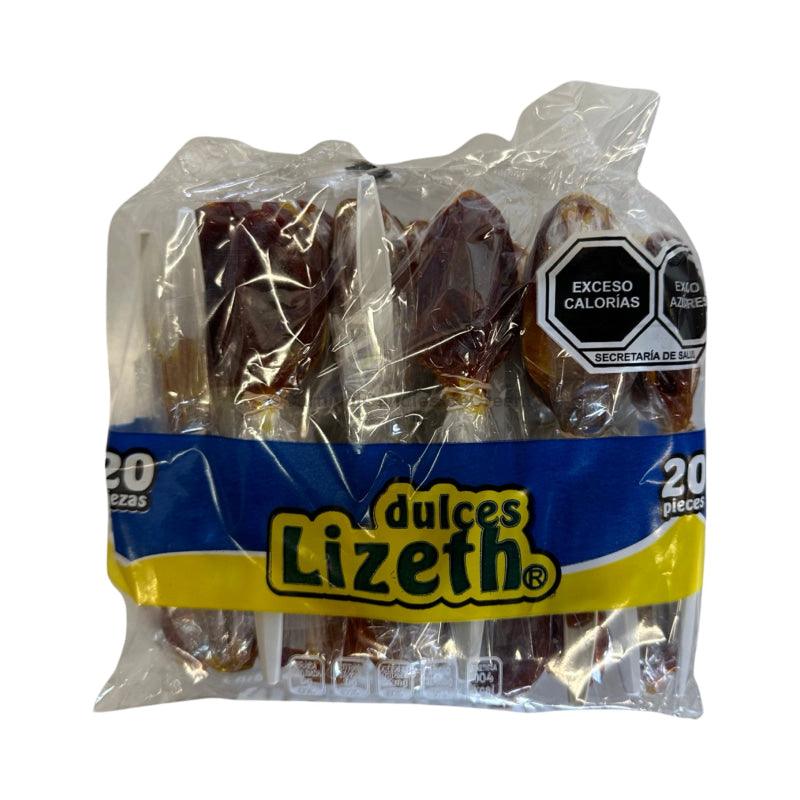 Dulces Lizeth All Natural Tamarindo Pulp Spoon Candy (20 Count) Mango/Tamarindo Mix Flavor
