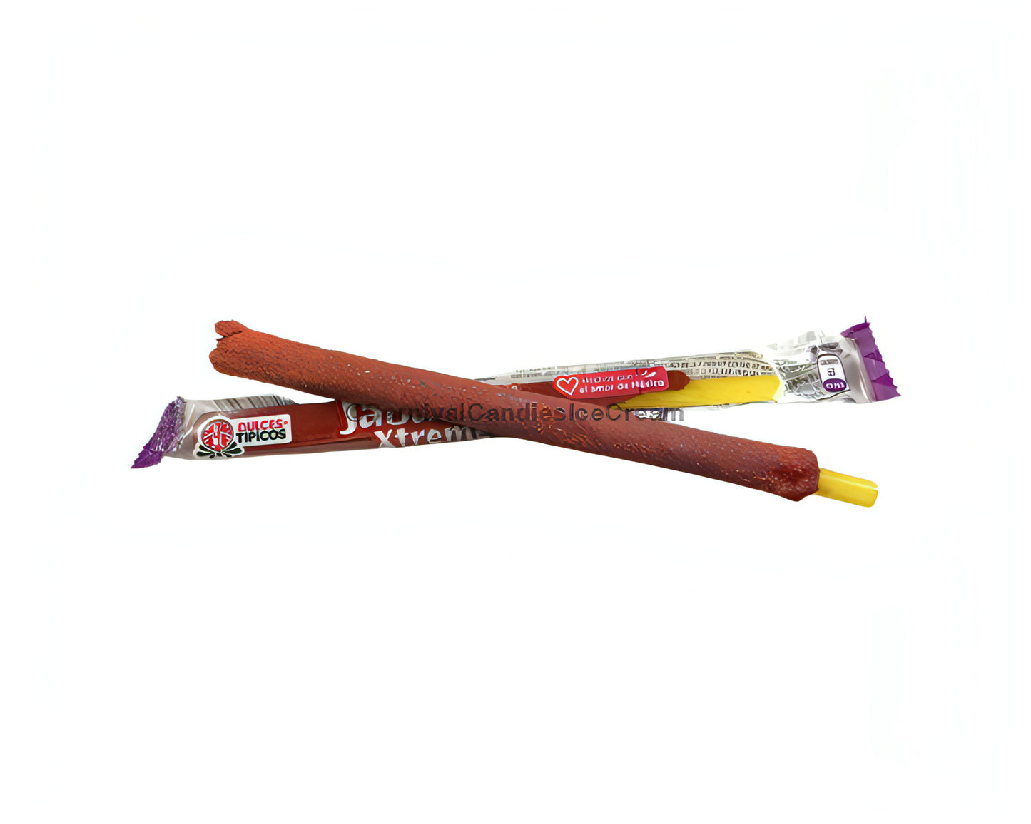 Dulces Tipicos Jabalina Xtreme tamarindo candy straws, a bulk Mexican candy treat with a sweet outer layer.