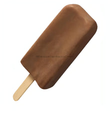 Fudge ice cream bar on a stick, creamy chocolate coating, perfect for a sweet treat or dessert, bulk ice cream option.
