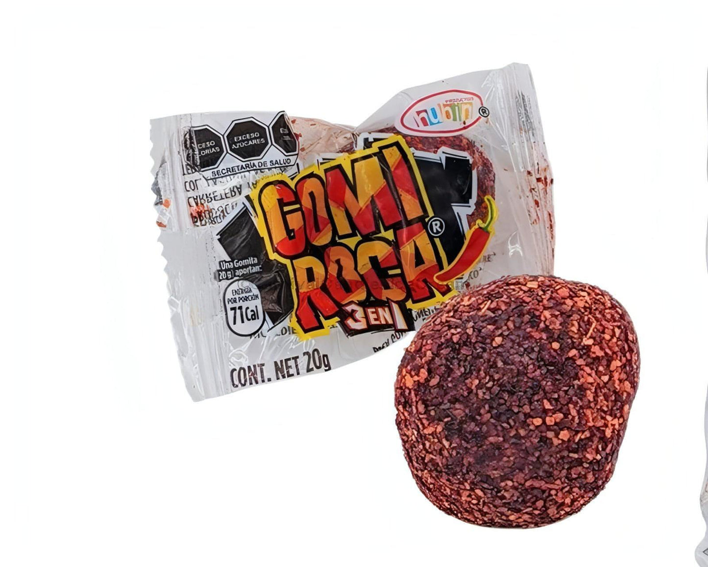 Gummirock Tamarindo Gummy Balls packet with a tamarindo-flavored gummy ball, a popular Mexican candy.