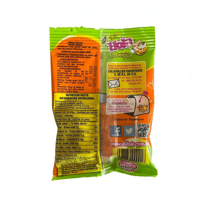 Hola Lemon Salted Saladitos package showcasing nutrition facts; a delightful Mexican snack treat.
