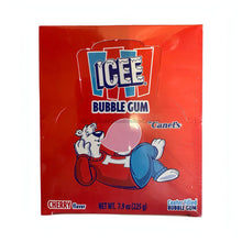 ICEE Cherry Splash Bubble Gum packaging, featuring colorful design and center-filled gum, perfect for candy lovers.