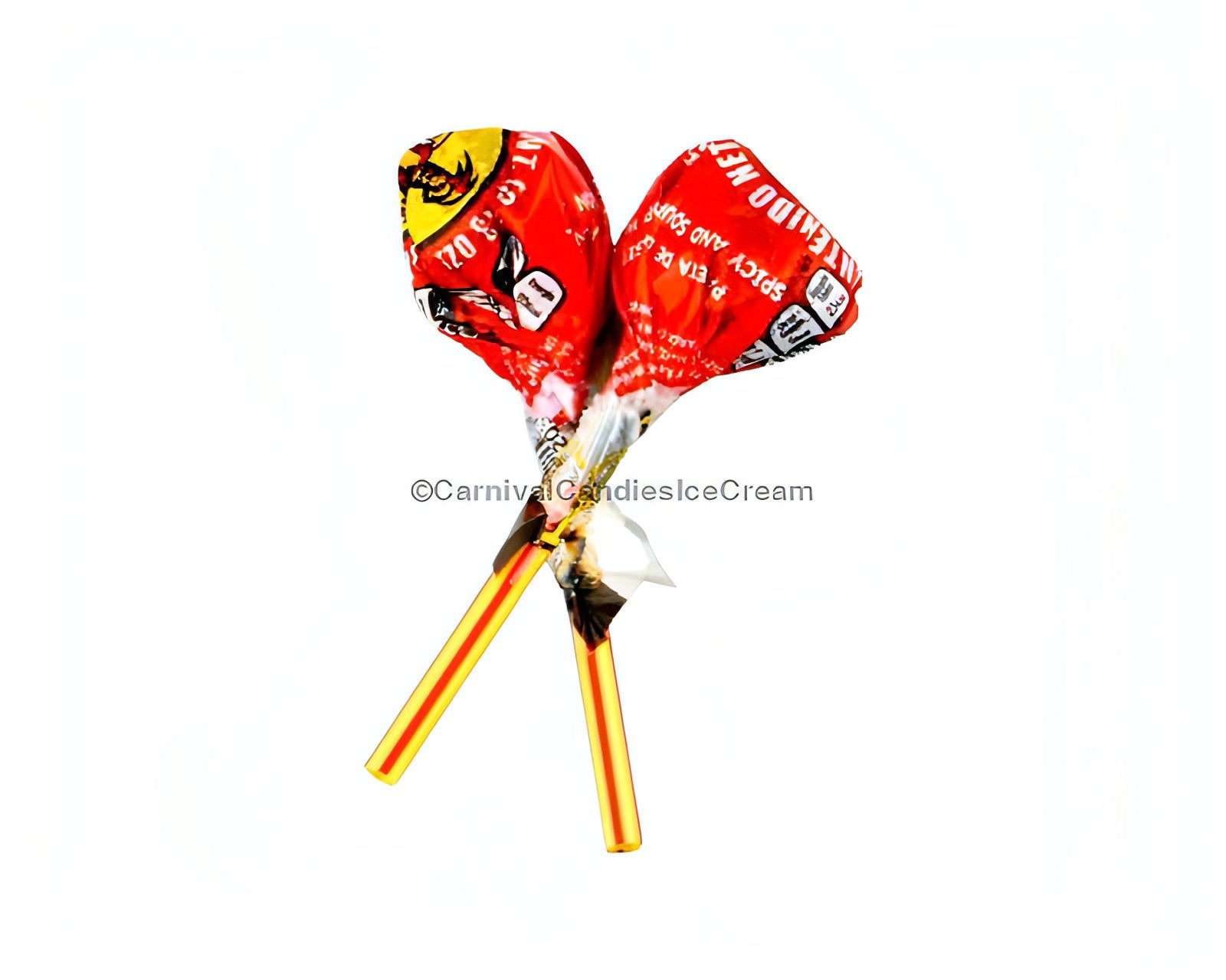 Indy Cerillos Watermelon Lollipops in bulk, spicy and sour flavor, perfect for candy lovers.