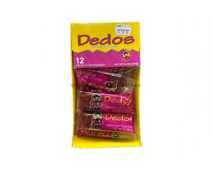 Indy Dedos Spicy and Sour Candy 12 count pack, bulk Mexican candy with unique tamarindo flavor.