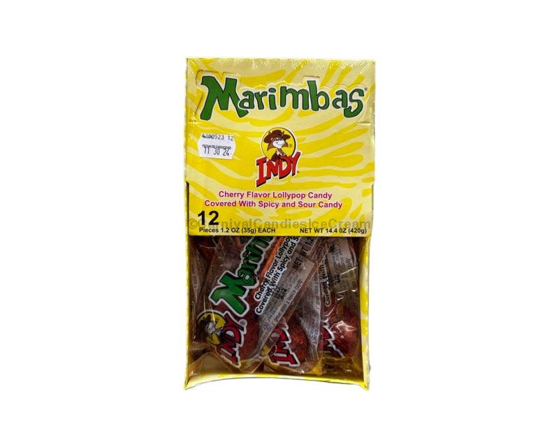 Indy Marimbas Cherry Lollipops (12 Count) Flavor