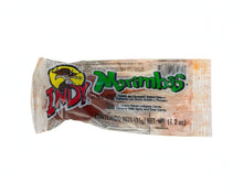 Indy Marimbas Cherry Lollipops in packaging, bulk Mexican candy with spicy and sour chili coating.
