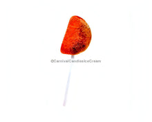 Karla Fire Kids Sandia Lollipop featuring watermelon flavor and chili powder, ideal bulk Mexican candy.
