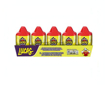 Lucas Bomvaso lemon flavored Mexican candy with chili powder, featuring a pack of 10 colorful containers.