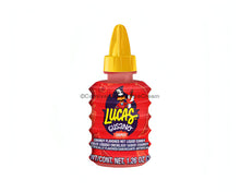 Lucas Gusano Chamoy liquid candy bottle, bulk Mexican candy with tangy flavor, 1.26 oz.