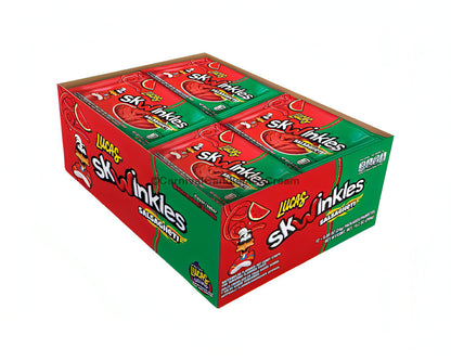 Bulk Mexican candy: Lucas Salsaghetti Watermelon flavored straw candy in a colorful display box.
