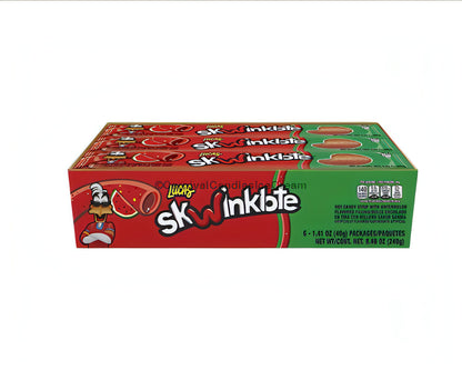 Lucas Skwinklote Watermelon Flavored Straw Candy 6 Count, spicy tamarind treat, bulk Mexican candy.