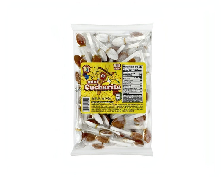 Mini Cucharita Tamarindo Spoon Candy 100 count, a delicious Mexican candy with sweet and tangy tamarind flavor.