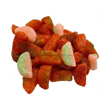 Oy Chamoy! Chamoy Sour Watermelon Slices, a colorful Mexican candy with sweet and spicy flavors.
