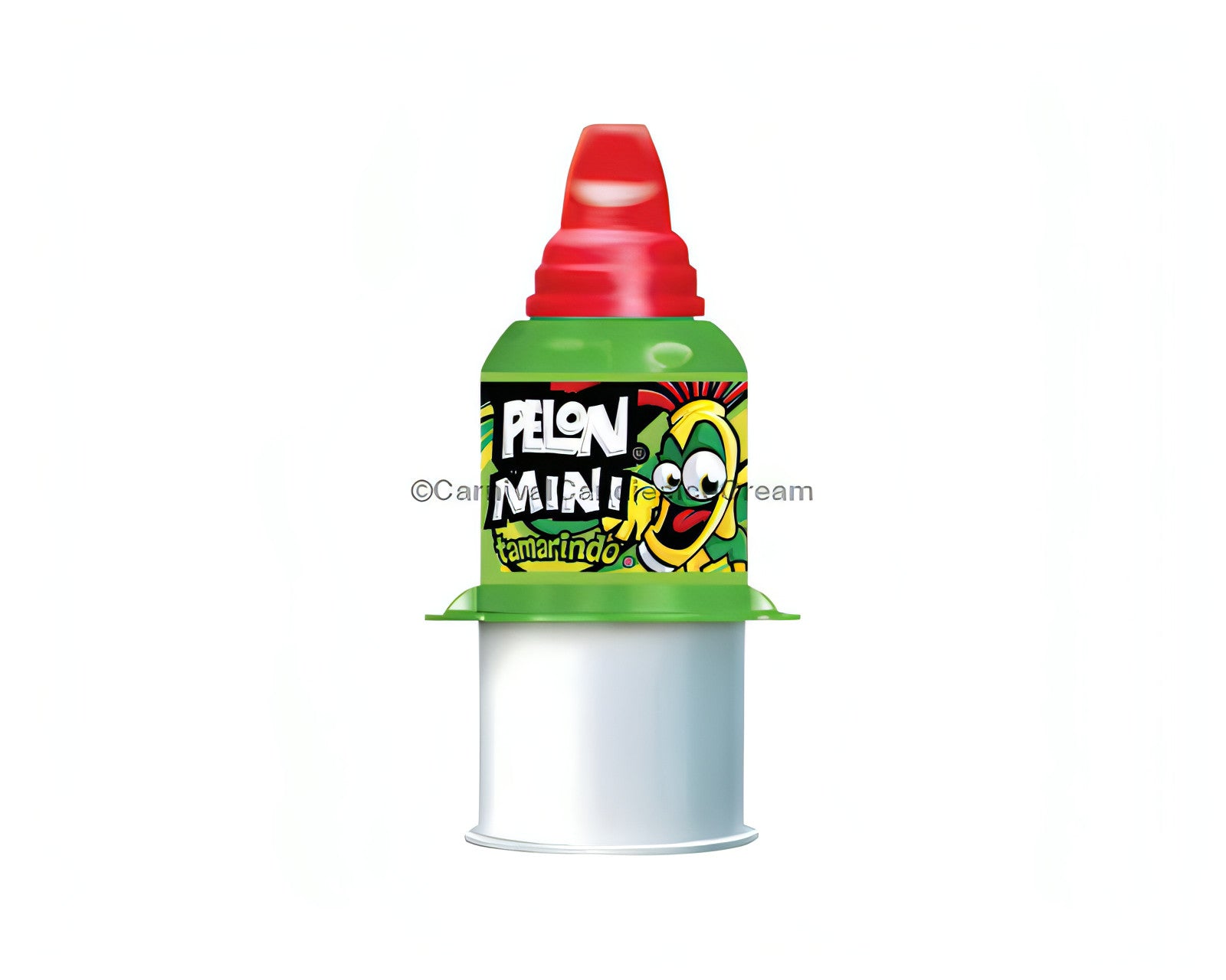 Pelon Mini Tamarindo candy container, a bulk Mexican candy with sweet, spicy tamarind flavor covered in chili and sugar.