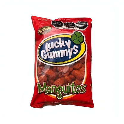 Picositas Lucky Gummys Manguitos 1 Kg, mango-flavored gummy candy with chili powder coating, a popular Mexican candy.