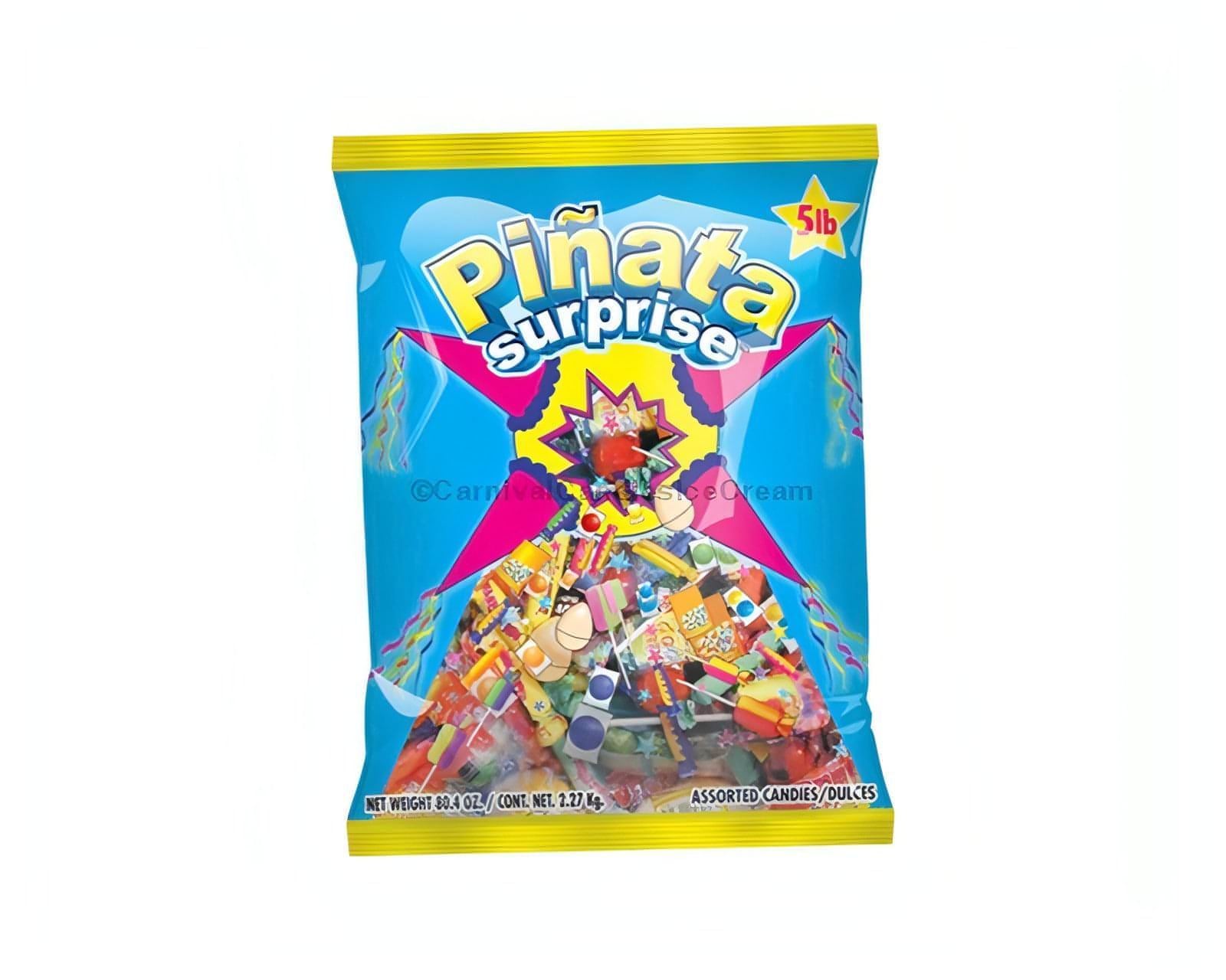 Pinata Surprise 5 lbs bag of assorted Mexican candy, perfect for filling pinatas, ideal for parties and celebrations.