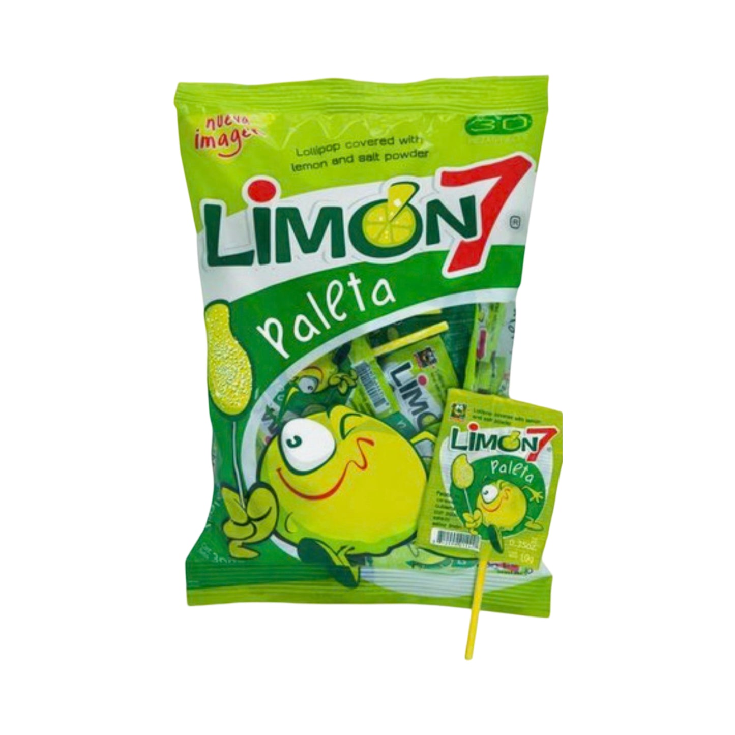 Limon7 Paleta Lollipop Mexican Candy (30 Pieces)