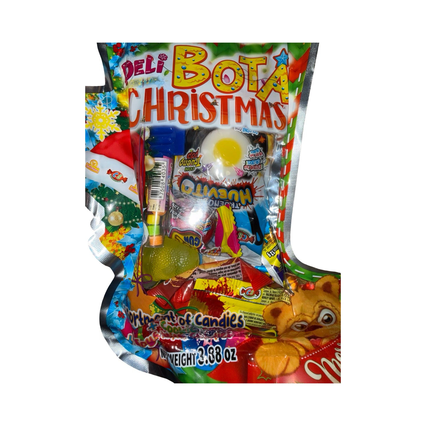 Deli Bota Navidena Surtido de Dulces Mix, Assortment of Cookies, Candies, and Toy (3.88 Oz)