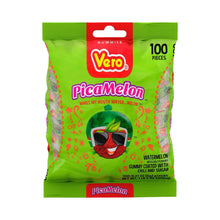 Vero Pica Melon gummy candy package, watermelon-flavored with chili and sugar, 100 count, popular Mexican candy in bulk.