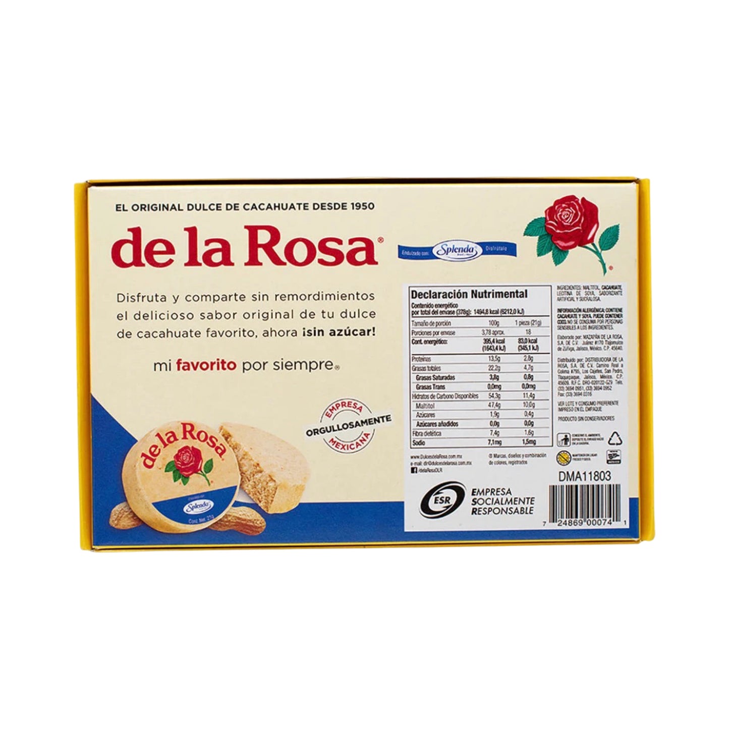 De La Rosa Mazapan Sugar Free Made with Splenda (18 Count)