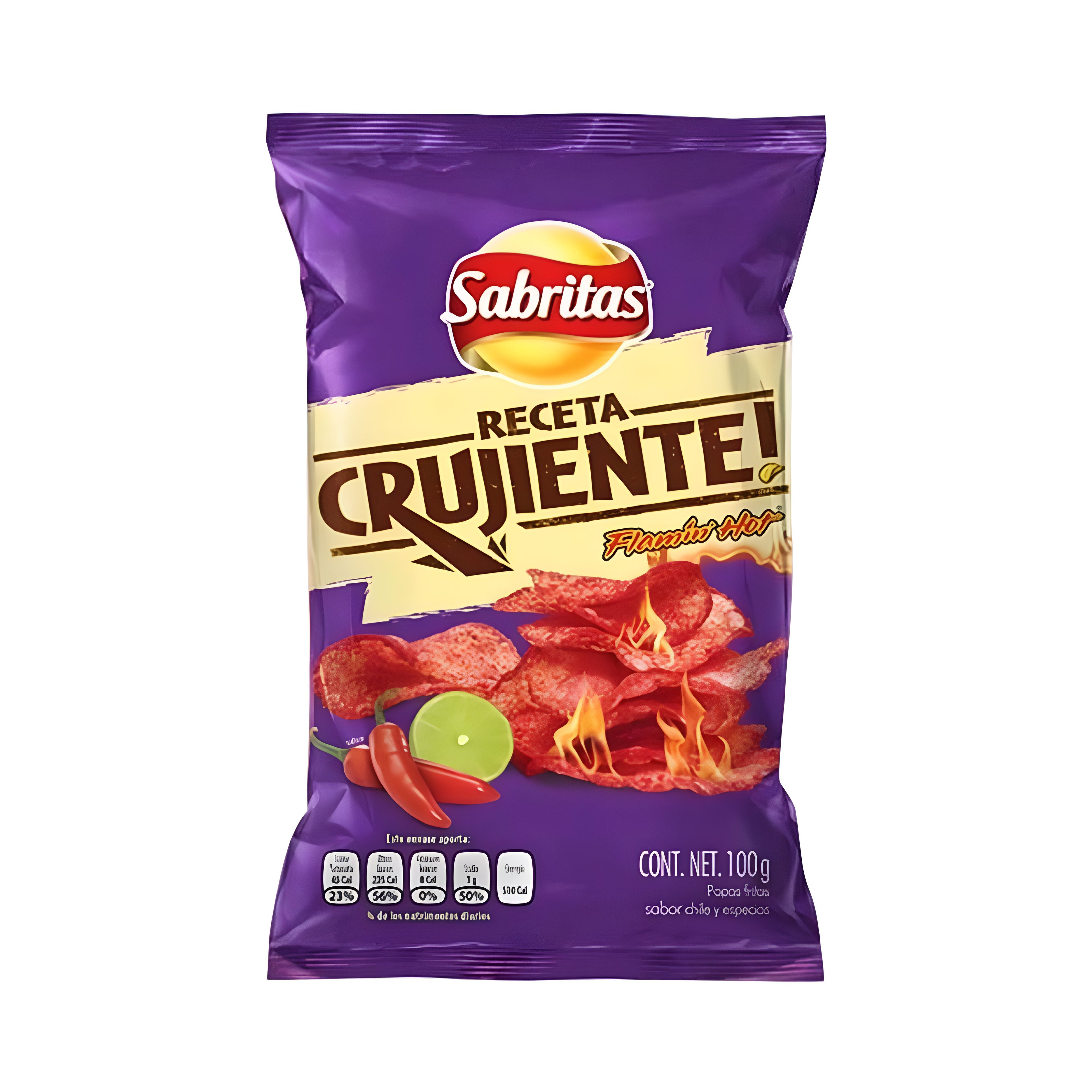 Sabritas Receta Crujiente Flamin Hot Mexican Chips (100g)