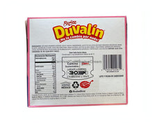 Ricolino Duvalin Strawberry-Hazelnut Mexican candy packaging, showcasing nutritional info and brand details.